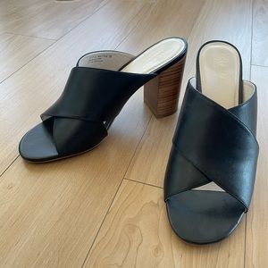 Never worn no tags Cole Haan black leather wood mule